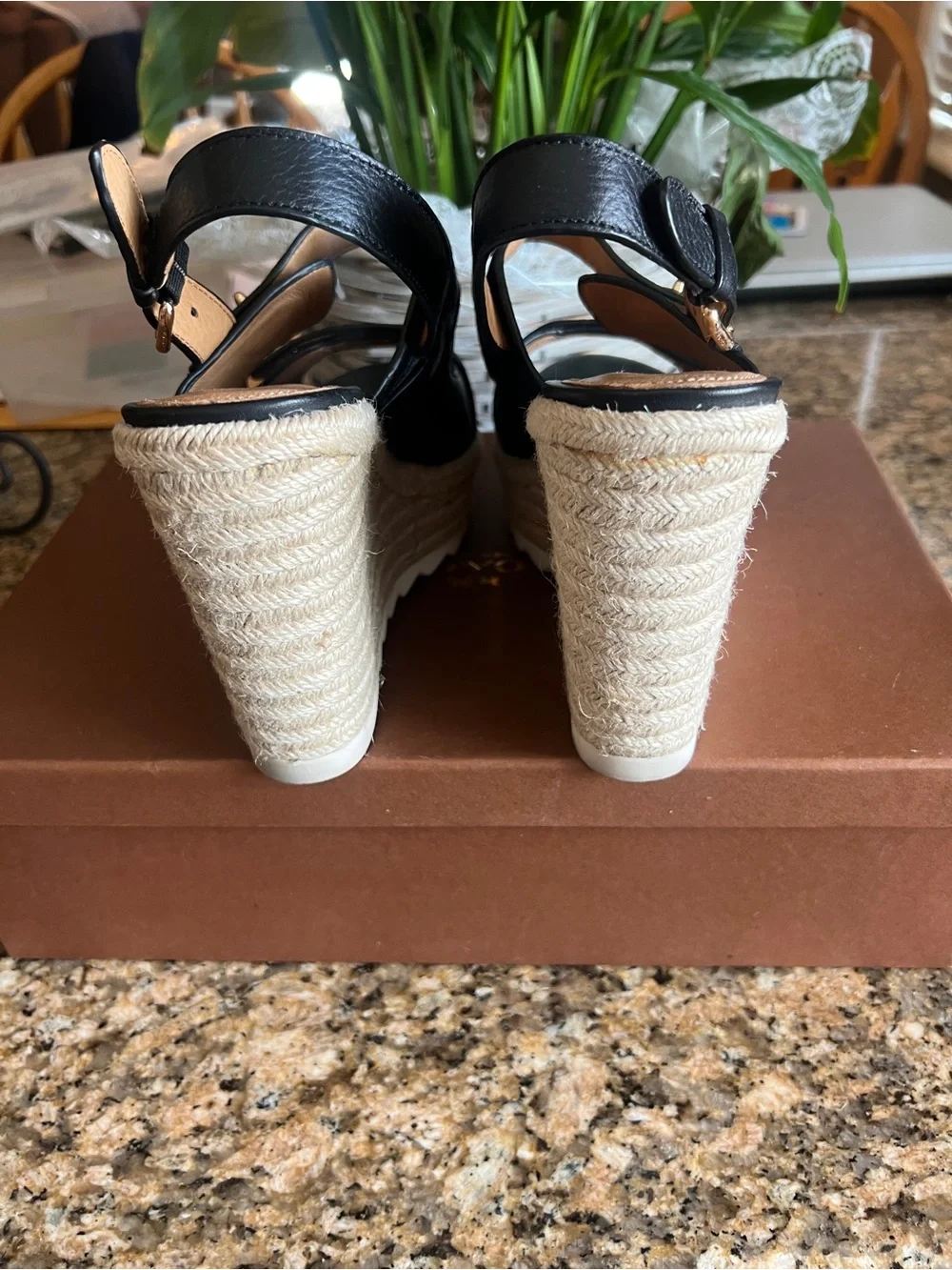 Coach Electra espadrille high wedge sandals